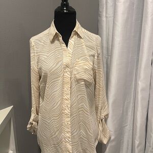 The Limited Tan and White Zebra Print Top